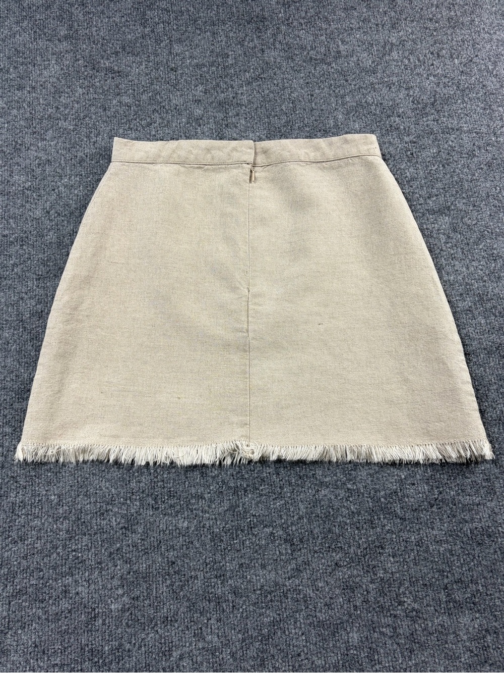 Petal & Pup Beige Linen Raw-Hem A-Line Mini Skirt | M - Picture 3 of 9